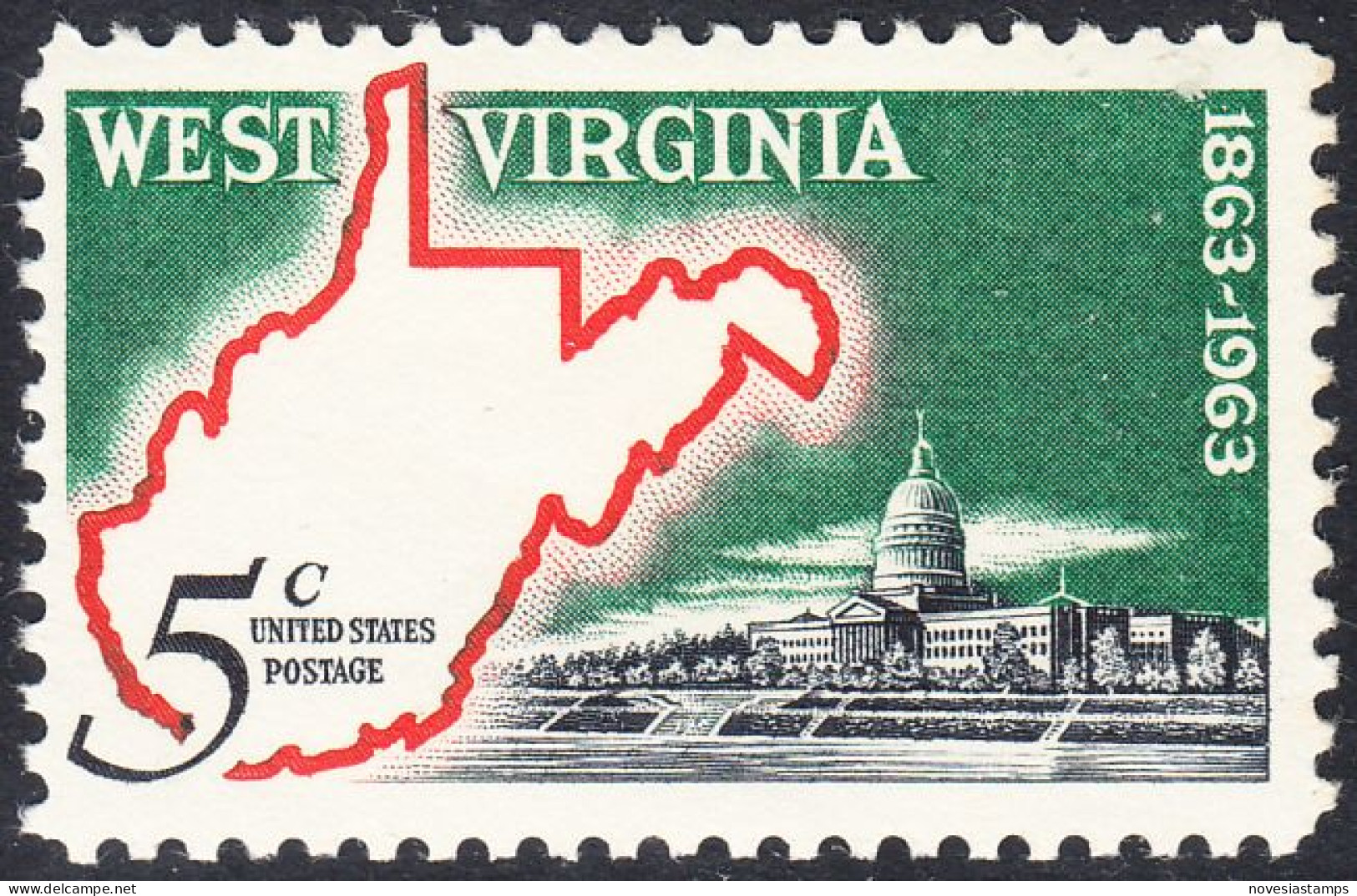 !a! USA Sc# 1232 MNH SINGLE (a1) - West Virginia - Neufs