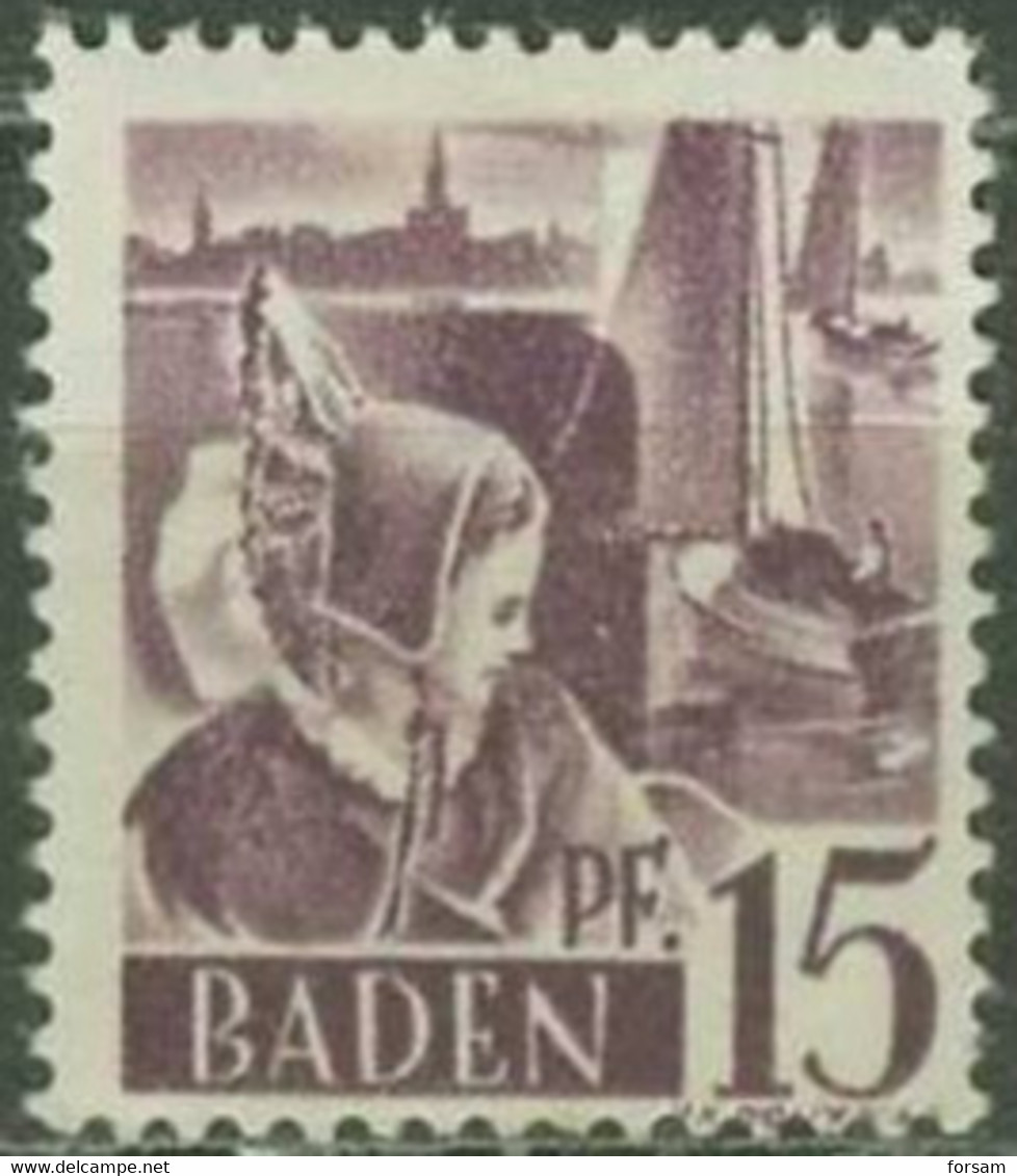 BADEN..1947..Michel # 5...MLH. - Baden