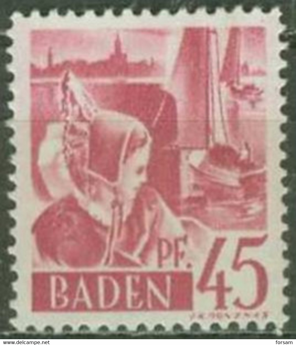 BADEN..1947..Michel # 9...MLH. - Baden