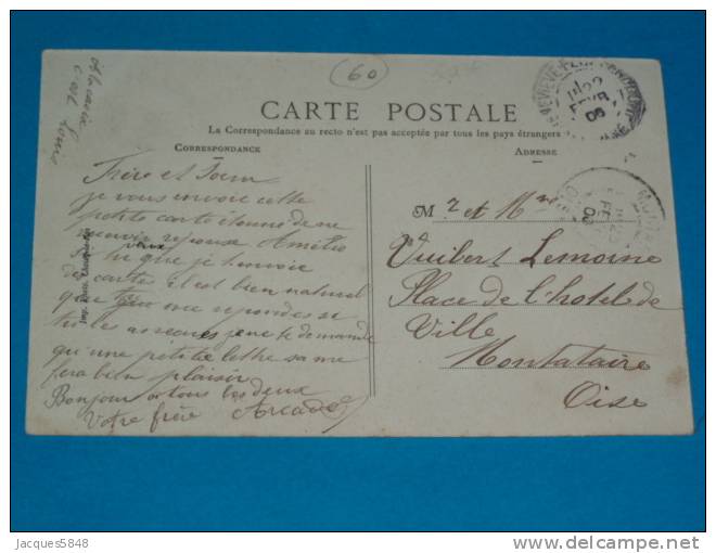 60) Sainte Geneviève - Le Bureau De Tabac Et La Poste -  Route Nationale  - Année 1905 - EDIT Poilleux - Sainte-Geneviève