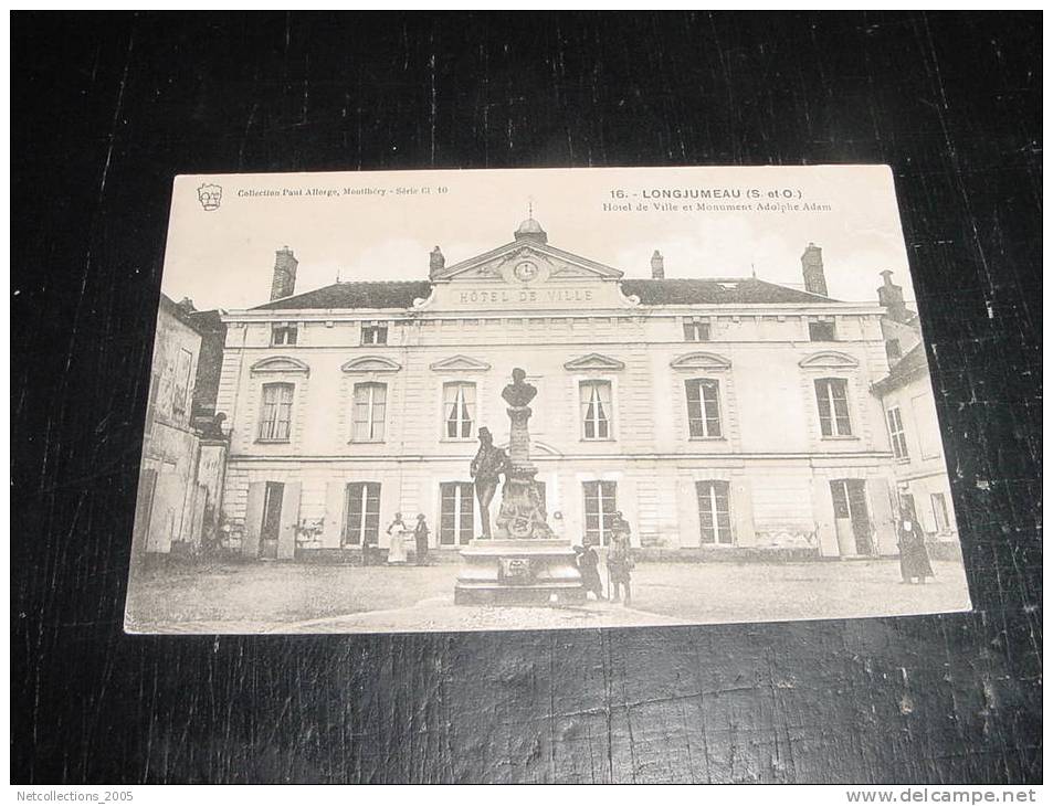 LONGJUMEAU HOTEL DE VILLE ET MONUMENT ADOLPHE ADAM - 91 ESSONNE - Carte Postale De France - Longjumeau