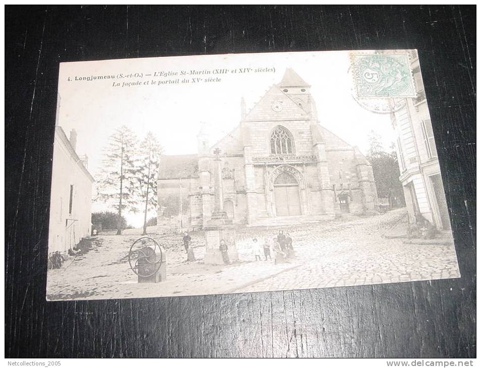 LONGJUMEAU L'EGLISE SAINT-MARTIN - LA FACADE ET LE PORTAIL - 91 ESSONNE - Carte Postale De France - Longjumeau