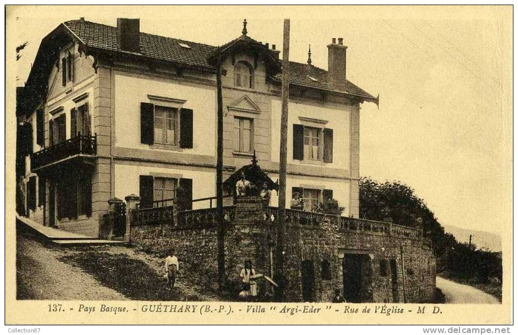 64 - PYRENEES ATLANTIQUES - GUETHARY - RUE De L´EGLISE - VILLA BASQUE " ARGI EDER " - Guethary