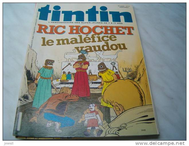 Journal Tintin : Couverture Tibet Ric Hochet :  37ème Année N°31 : Le Maléfice Vaudoux - Tintin