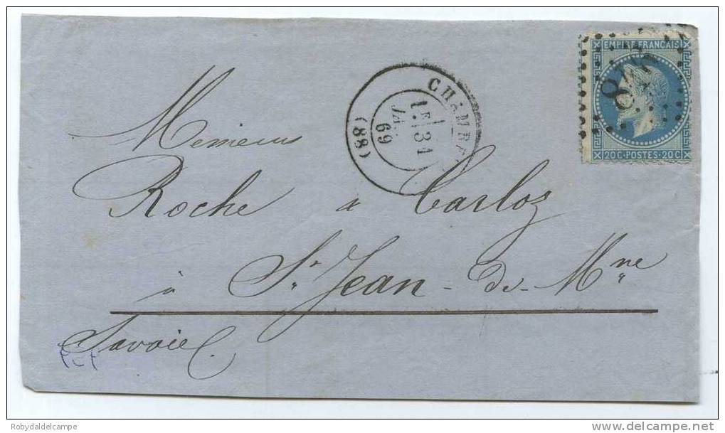 959 - FRANCIA - Yvert & Tellier # 29B - (FS) - Chambery (846) - 1863-1870 Napoléon III Lauré