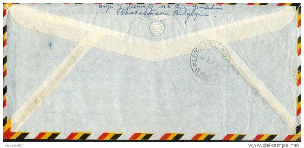 A00012 - Enveloppe Par Avion Avec Lettre Du 28-03-53 - Courrier De Chatelineau Vers Leopoldville - Kalina - Cob 847 Et 8 - 1936-51 Poortman