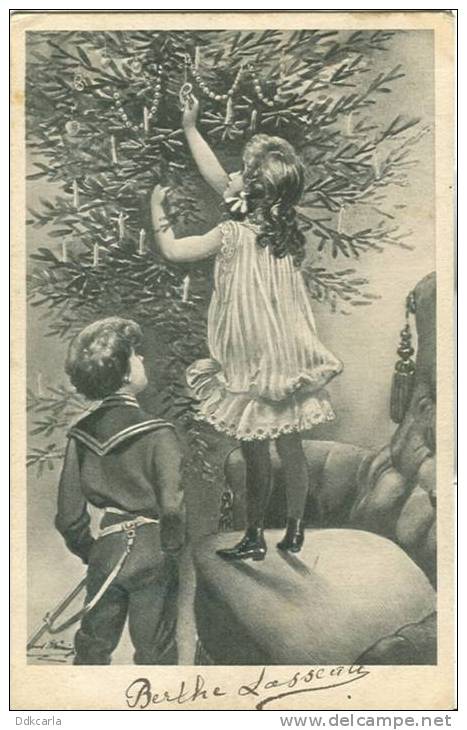Girl And Boy X-mas Tree - Kinderen - Children - Enfants - Nouvel An