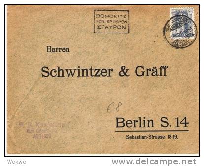 Gr11-003/  - GRIECHENLAND - Werbestempel 1915 Nach Berlin, Deutschland - Lettres & Documents