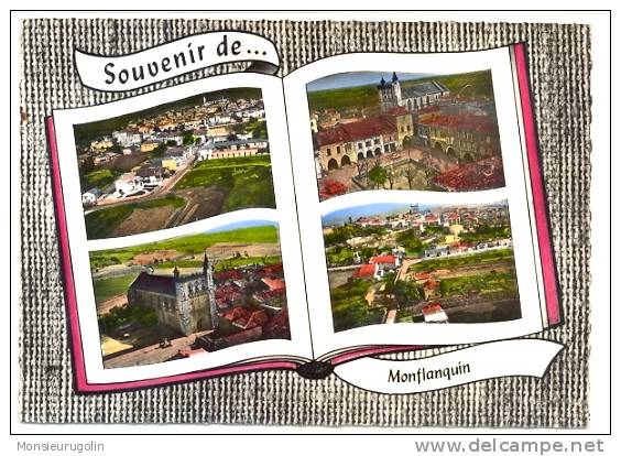 47 ) FL ) MONFLANQUIN, Souvenir Multivues, CPSM Couleur Grand Format, Ed LAPIE - Monflanquin