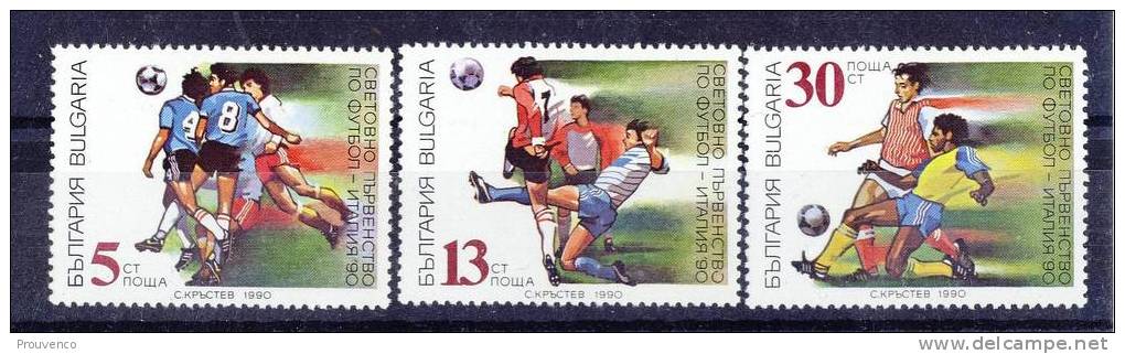 BULGARIE BULGARIA YT N° 3303 A 3305 COUPE DU MONDE FOOTBALL EN ITALIE ITALIA 90 ** - 1990 – Italien