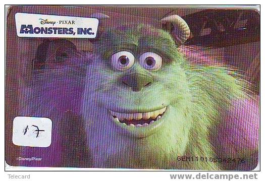 Telecarte Disney Fim Cinema Movie Kino VENEZUELA  MONSTERS (17) - Disney