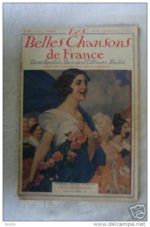 LES BELLES CHANSONS DE FRANCE N°20 AOUT 1924 - Música