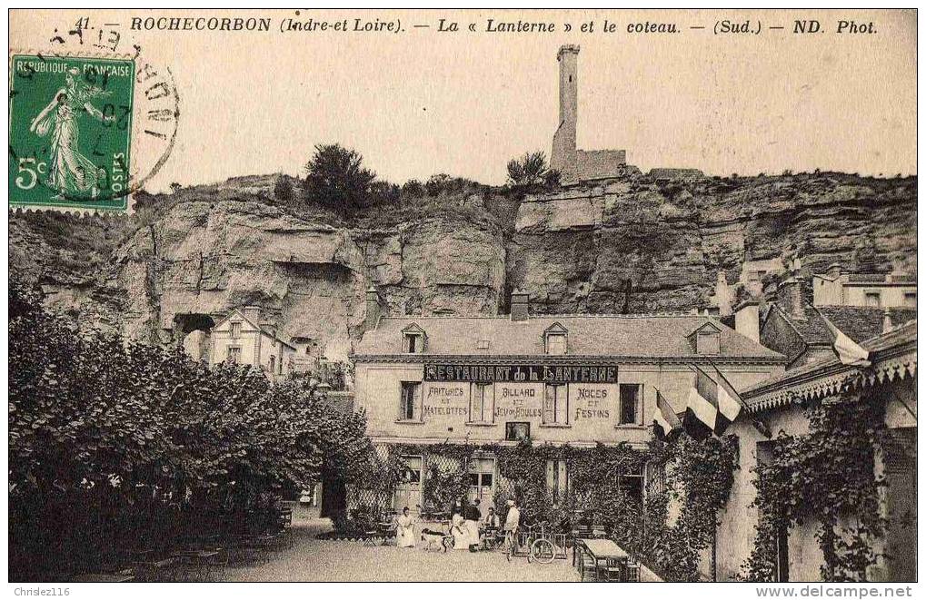 37 ROCHECORBON Restaurant La Lanterne  Superbe  1915 - Rochecorbon