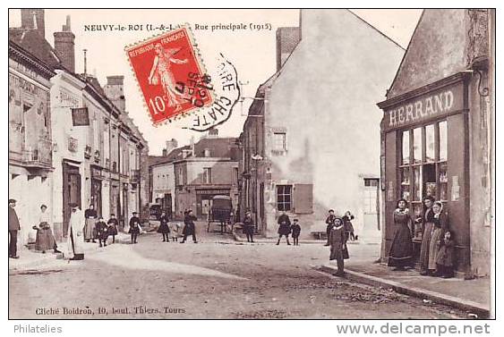 NEUVY LE ROI  RUE PRINCIPALE   1917 - Neuvy-le-Roi