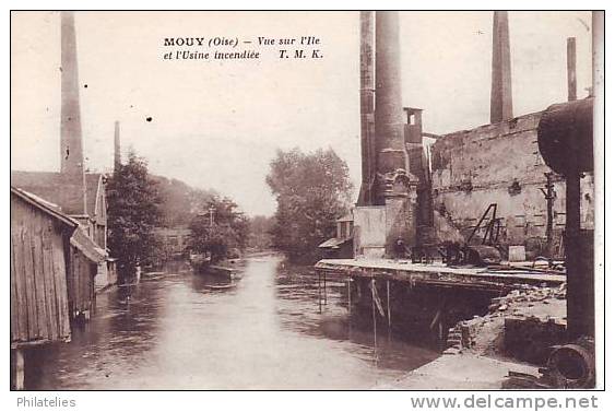 MOUY   USINE INCENDIEE - Mouy