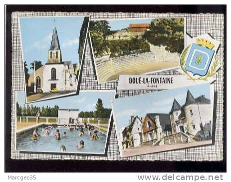 20639 Doué La Fontaine Multivue édit.combier N° Lu 3 Piscine  Belle Cpsm - Doue La Fontaine