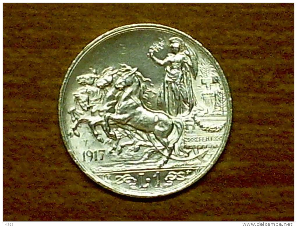 REGNO D´ ITALIA - VITTORIO EMANUELE III - ANNO 1917 -  1 LIRA QUADRIGA BRIOSA - 1900-1946 : Vittorio Emanuele III & Umberto II