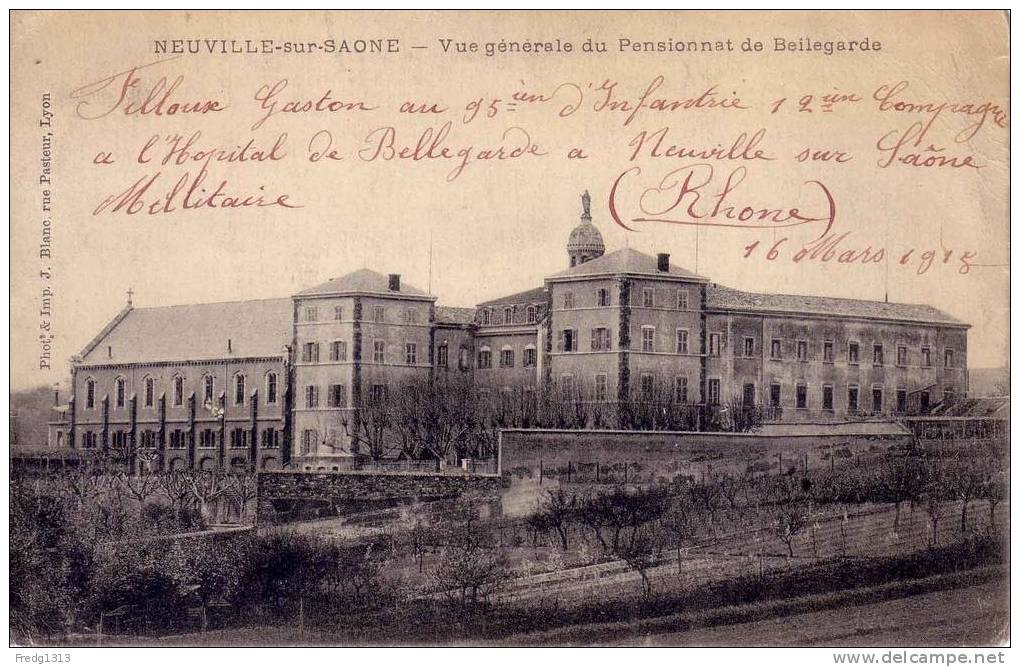 Neuville Sur Saone - Vue Generale Du Pensionnat De Bellegarde - Neuville Sur Saone