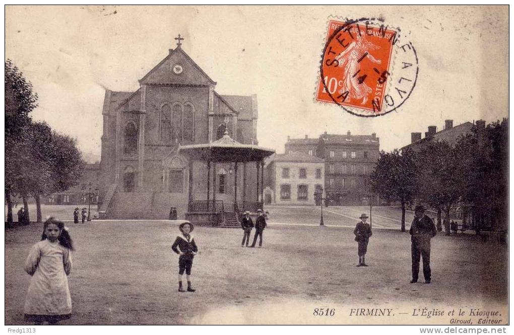 Firminy - Eglise Et Kiosque - Firminy