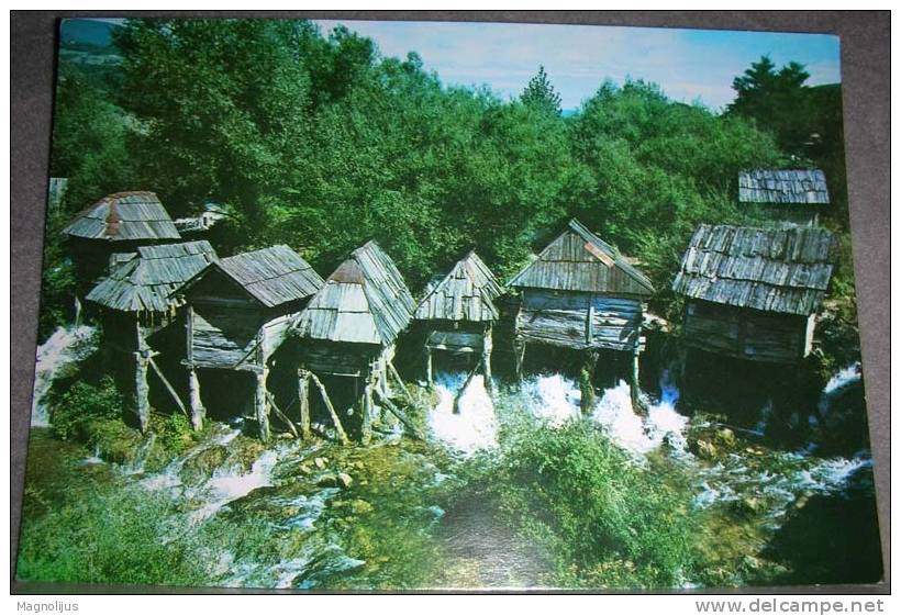 Mills,Water Mills,Very Old,Jajce,Yugoslavia,postcard - Molinos De Agua