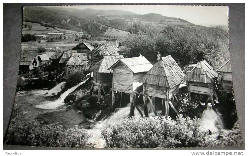 Mills,Water Mills,Very Old,Jajce,Yugoslavia,postcard - Moulins à Eau