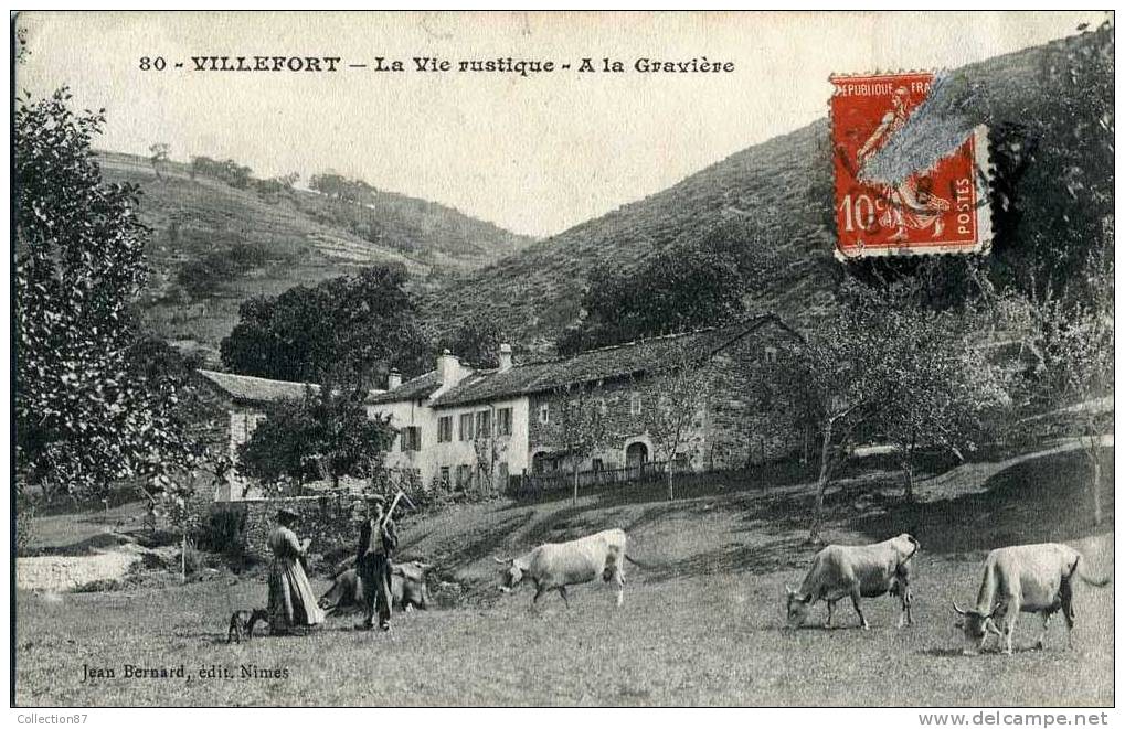 48 - LOZERE - VILLEFORT - LIEU DIT " A LA GRAVIERE " - FERME - AGRICULTURE - Villefort