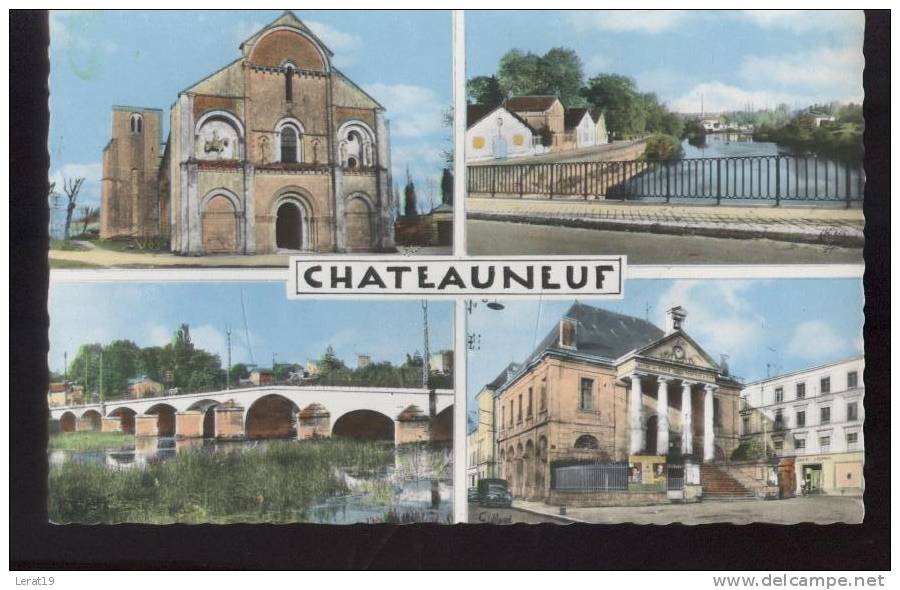 CHATEAUNEUF...4 VUES.CPSM.. ECRITE....‹(•¿•)› - Chateauneuf Sur Charente