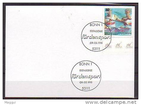 ALLEMAGNE Carte Cachet 1 Er Jour Pour Le Sport  Bonn1  Le 9-02-1995  Canoe - Canoë