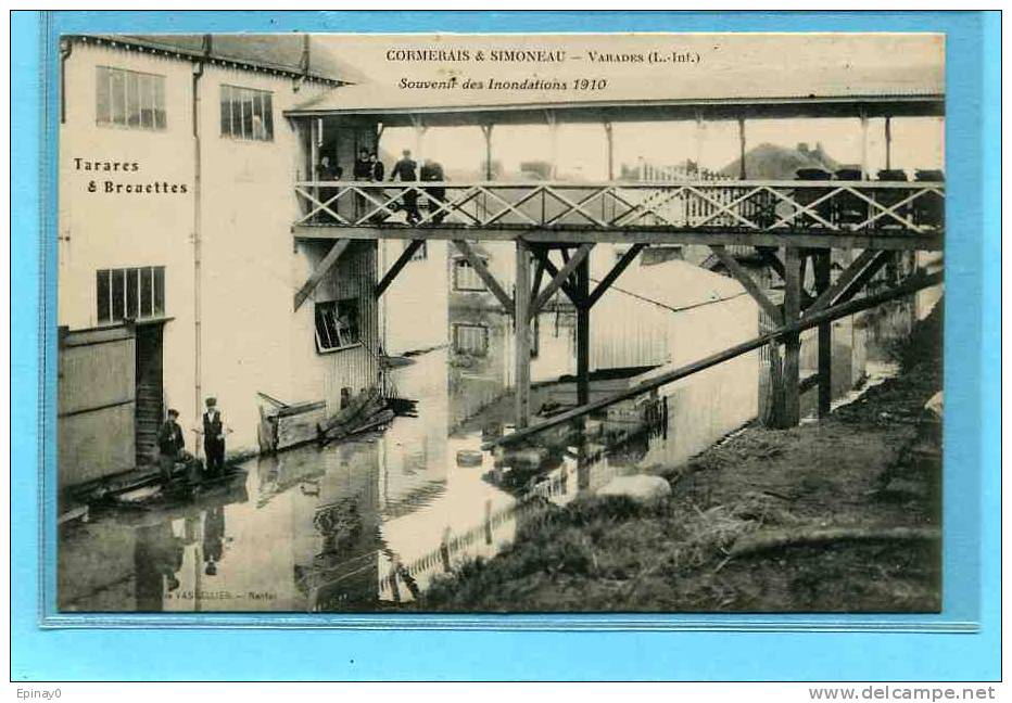 B - 44 - VARADES - Cormerais & Simoneau & Joubert - Inondation 1910 - Tarare & Brouette - Varades