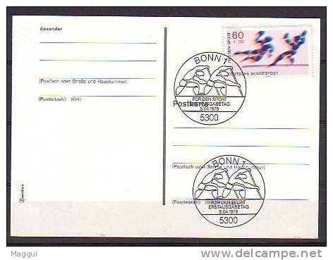 ALLEMAGNE Carte Cachet 1 Er Jour Pour Le Sport  Bonn1  Le 5-04-1979 Handball Canoe - Handbal