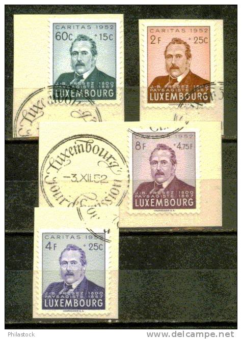 LUXEMBOURG  N° 461 A 464 Obl. S/Fragment - Usati