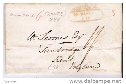 Gr-NG005/ GRIECHENLAND -  Zante/Ionian Inseln,1844, Vorphila-Beleg M. Kompl. Inhalt - Ionian Islands