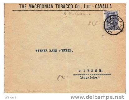 Gr-NG006/ GRIECHENLAND; KAVALA - 1913. 25 L. Marke Mit Überdruck, Nach Wien - Kavala