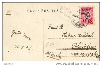 Gr-NG024/ Salonique 1911, Kl. Einkreiser M. Zahl 2, Ansichtskarte  Rue  Des Campagnes - Salonicco