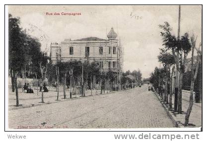 Gr-NG024/ Salonique 1911, Kl. Einkreiser M. Zahl 2, Ansichtskarte  Rue  Des Campagnes - Salonicco