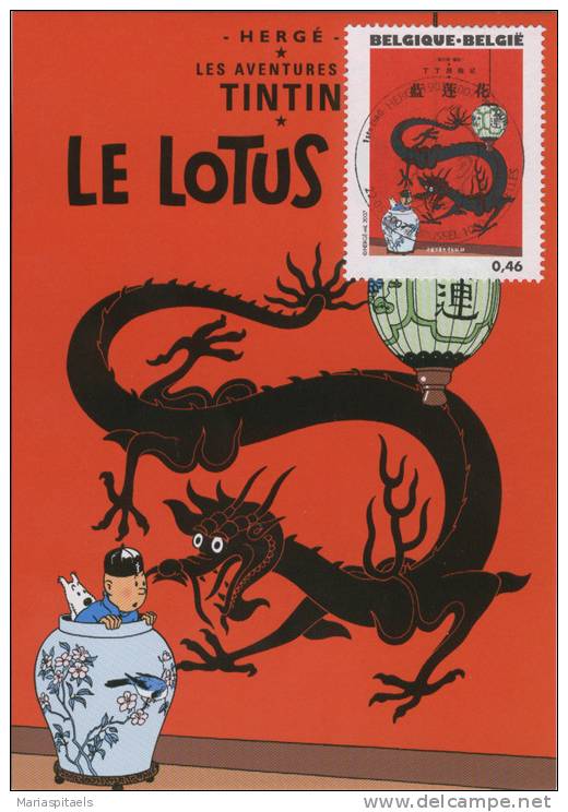 Belgium 2007 Maxicard Of Tintin Album N° 5 : The Blue Lotus - (1934-1935) - Fumetti