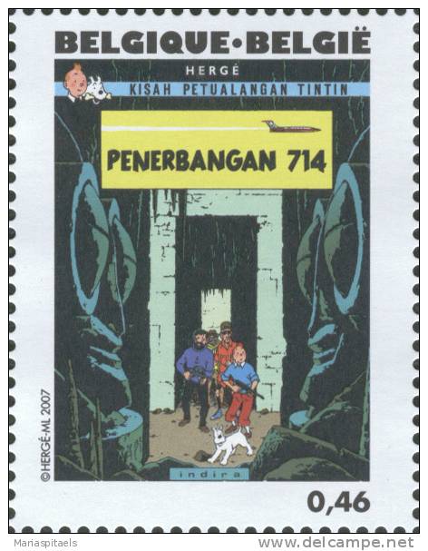 Belgium 2007 Maxicard Of Tintin Album No. 22 : Flight 714 - (1968) - Bandes Dessinées