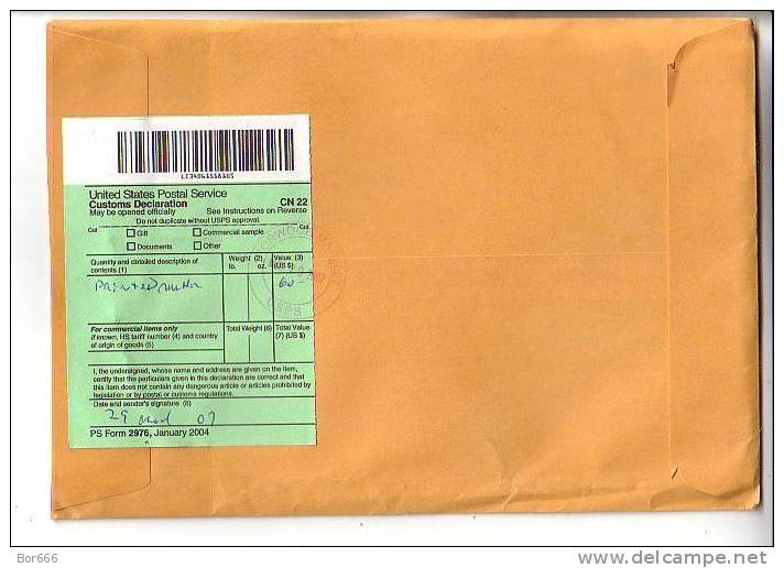 GOOD POSTAL COVER USA ( Norwood ) - ESTONIA 2007 - Postage Paid 5,40$ - Other & Unclassified