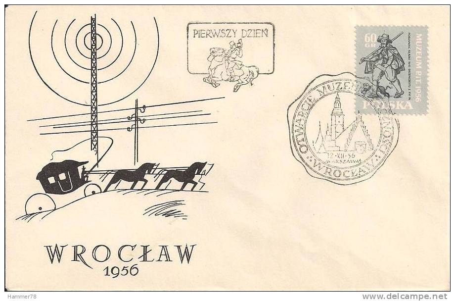 POLAND 1956 RE-OPENING OF POSTAL MUSEUM In WROCLAW FDC - FDC
