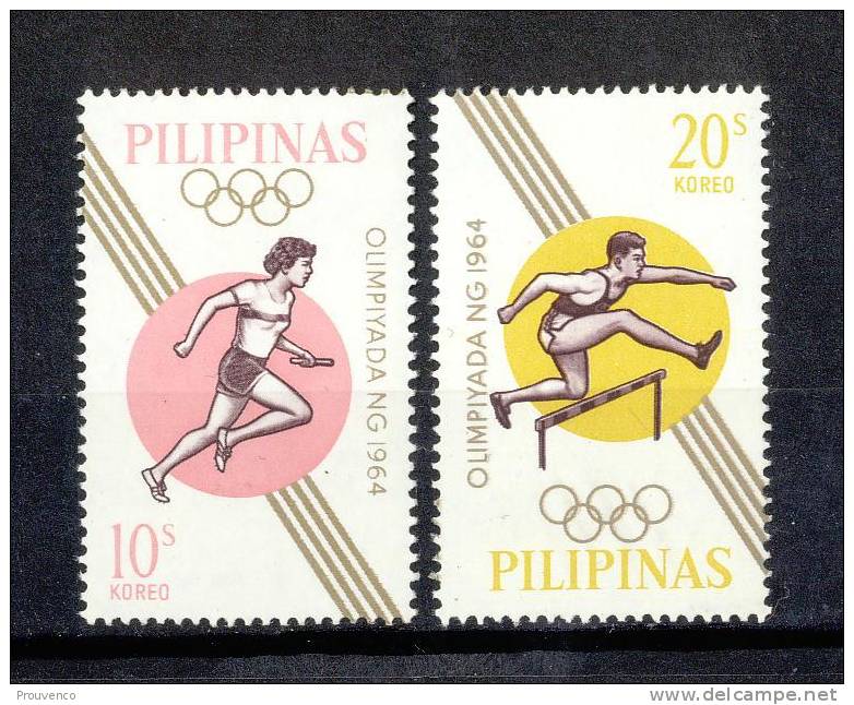 PHILIPPINES YT 606 607 - OLYMPIC GAMES JO TOKYO 1964 COURSE HAIES ** MNH NEUFS - Summer 1964: Tokyo