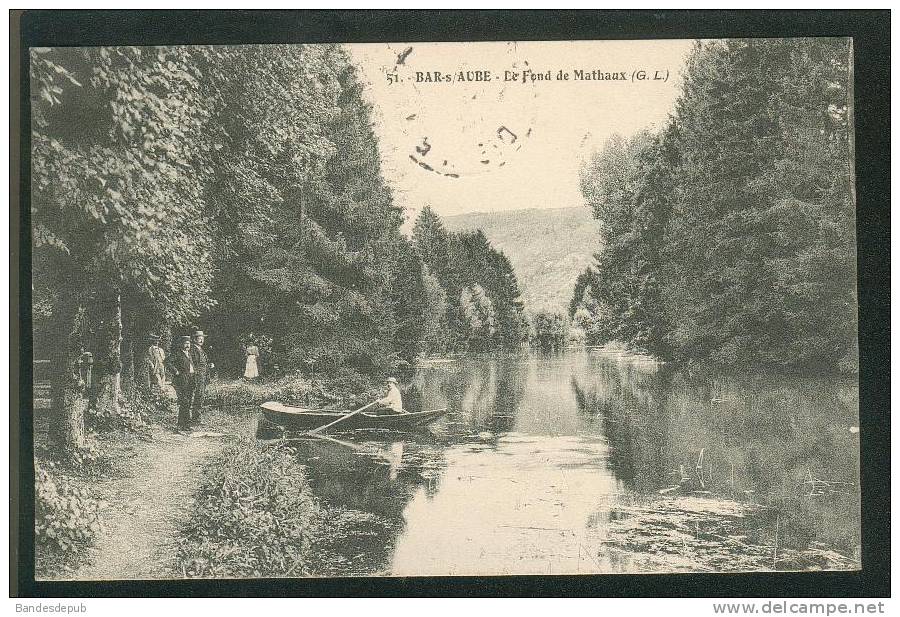 Bar Sur Aube - Le Pont De Mathaux ( Animée Barque GL 51) - Bar-sur-Aube