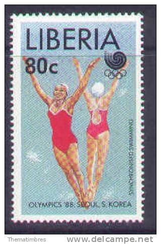 88N0092 Natation Plongeon 1103 Liberia 1988 Neuf ** Jeux Olympiques De Seoul - Natation