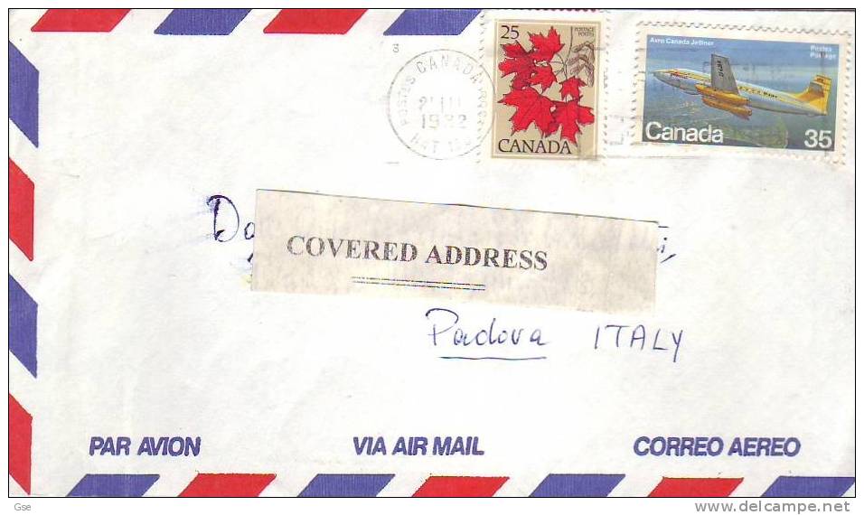 CANADA 1982 - Lettera Per L'Italia PA - Lettres & Documents