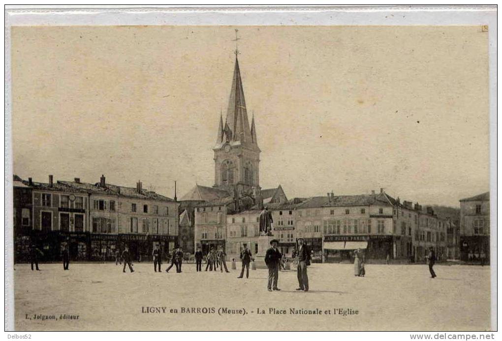 - Ligny-en-barrois - La Place Nationale Et L' Eglise - Ligny En Barrois