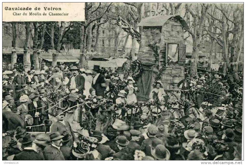 38 VOIRON Cavalcade Char Du Moulin De Chanteclair  TOP - Voiron