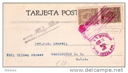 Ho005/  HONDURAS - Karte Mit Reiterdenkmal Von 1919, Paar, Verschiedene Farbnuancen - Honduras