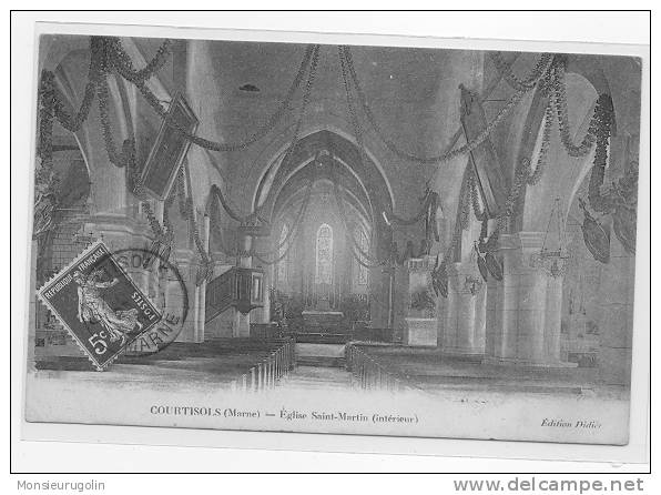 51 ) FL ) COURTISOLS, Eglise Saint Martin (intérieur), Ed Didier, ** - Courtisols