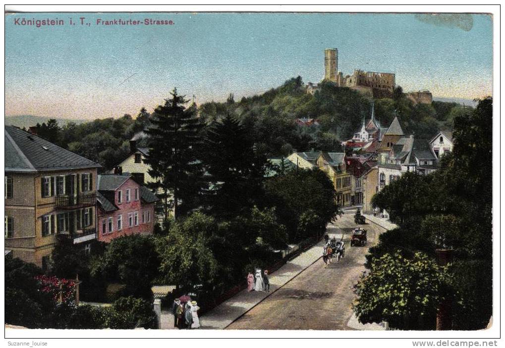 CPA - Königstein  I.T., Frankfurter-Strasse. Carte En Couleurs    (1919) - Koenigstein