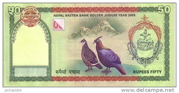 NEPAL  50 Rupees  Bank Golden Jubilee 2005   ***** BILLET  NEUF ***** - Népal