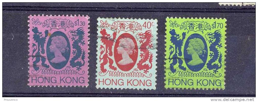 HONG KONG 1982 / 85 YT 392 385 460 ELISABETH II   TB - Usati